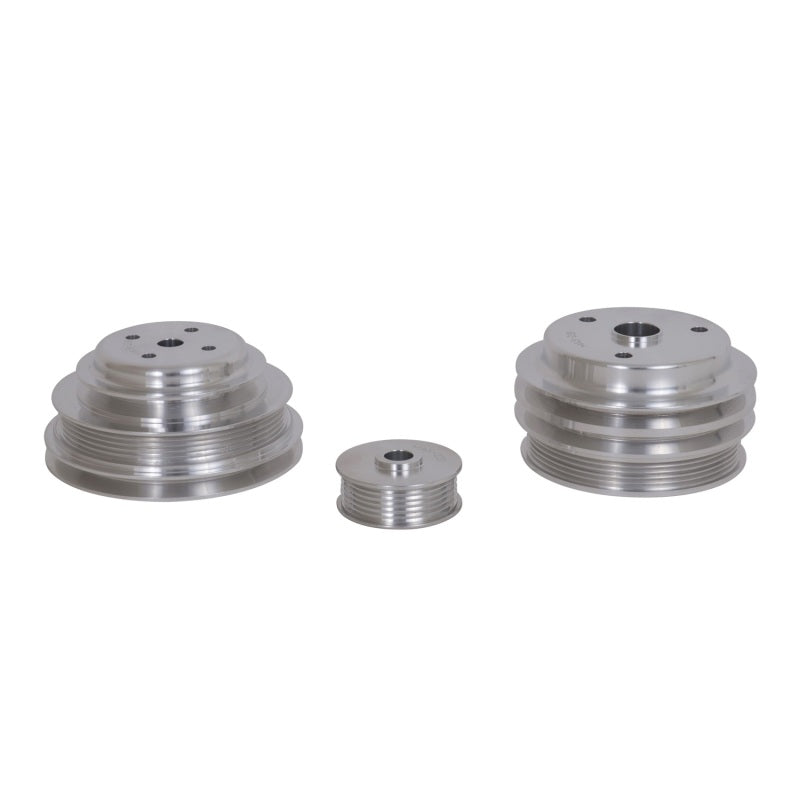 BBK 85-97 GM Truck 305 350 Underdrive Pulley Kit - Lightweight CNC Billet Aluminum (3pc)