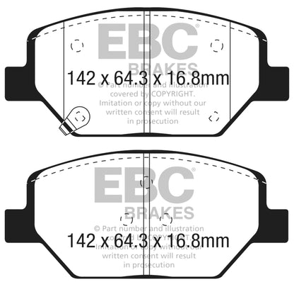 EBC 2016+ Buick Envision 2.0L Turbo Greenstuff Front Brake Pads