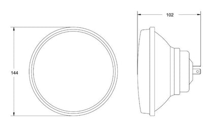 Hella Vision Plus 5-3/4in Round Conversion H4 Headlamp High/Low Beam - Single Lamp