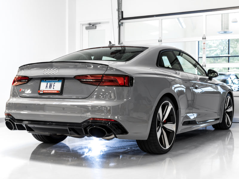 AWE Tuning Audi B9 RS 5 Sportback Touring Edition Exhaust-Non Resonated- Diamond Black RS Style Tips - Precision R