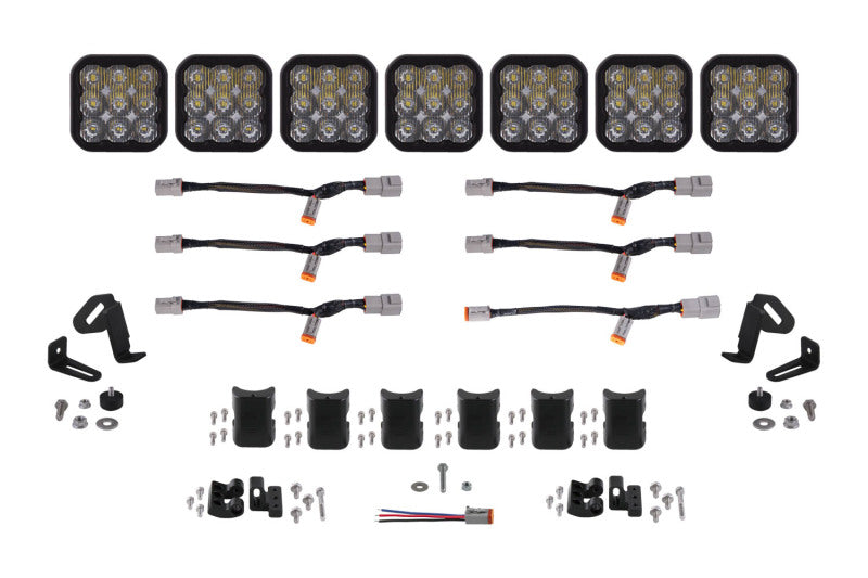 Diode Dynamics SS5 Pro Universal CrossLink 7-Pod Lightbar - White Driving