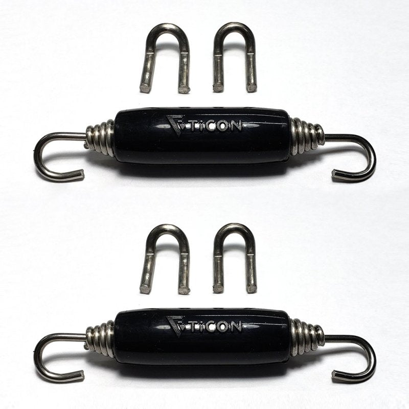 Ticon Industries Black Silicone Titanium Spring Tab and Spring Kit (4 Tabs/2 Springs) - 2 Pack