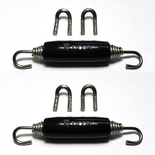 Ticon Industries Black Silicone Titanium Spring Tab and Spring Kit (4 Tabs/2 Springs) - 2 Pack