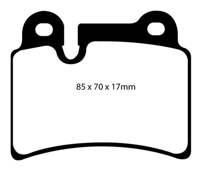 EBC 06-09 Volkswagen Touareg 3.6 (2 pin holes at top of backplate) Redstuff Rear Brake Pads