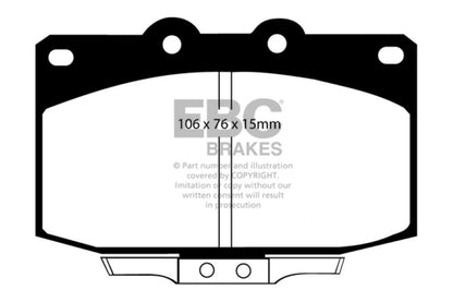 EBC 86-89 Mazda RX7 2.4 (1.3 Rotary)(Vented Rear Rotors) Greenstuff Front Brake Pads