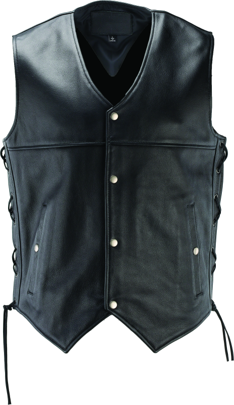 River Road Old Skool Leather Vest Black - Medium