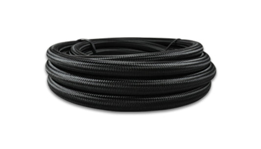 Vibrant -6 AN Black Nylon Braided Flex Hose w/PTFE Liner (150ft Roll)