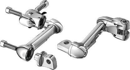 Kuryakyn 4in Adjustable Lockable Offsets With Male Mount Adapter Chrome