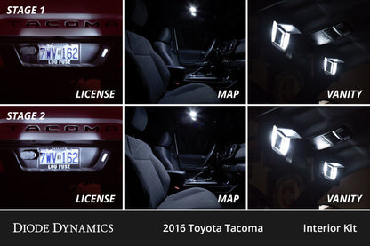 Diode Dynamics 05-15 Toyota Tacoma Interior LED Kit Cool White Stage 1