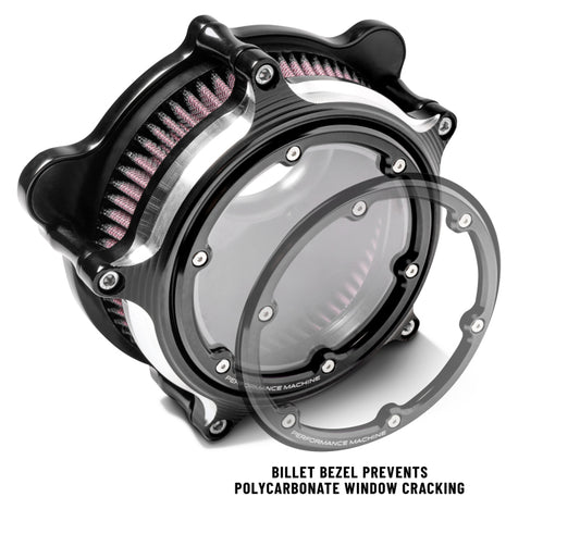 Performance Machine  Vision Air Cleaner W/Bezel - Contrast Cut