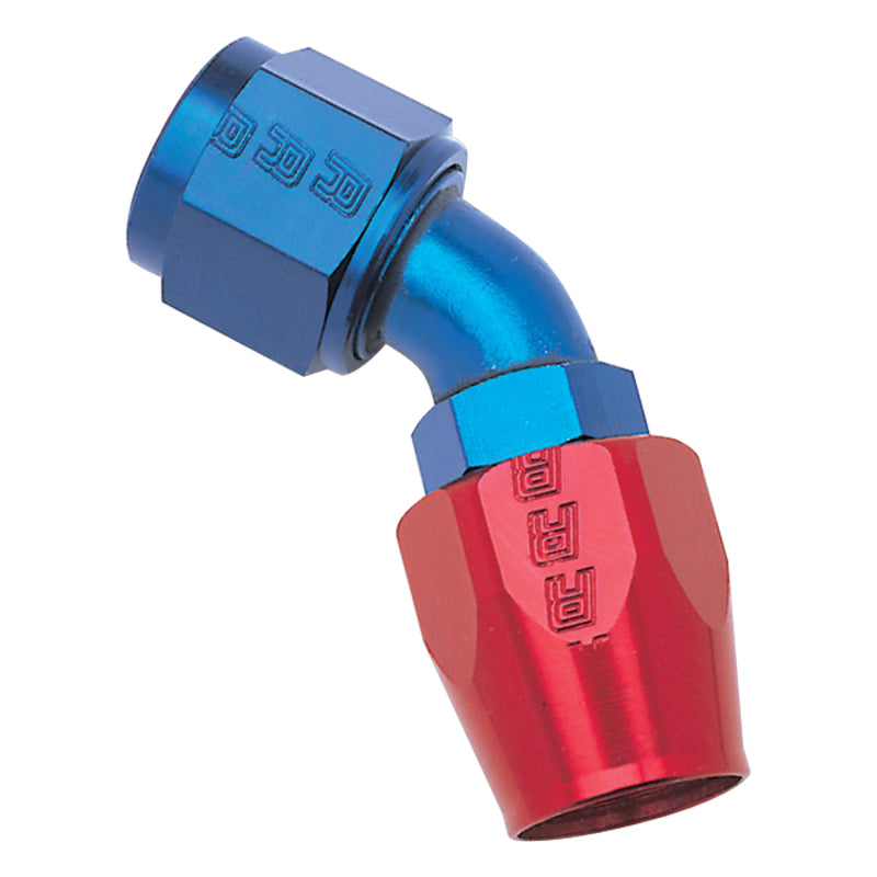 Russell Performance -10 AN Red/Blue 45 Degree Full Flow Hose End