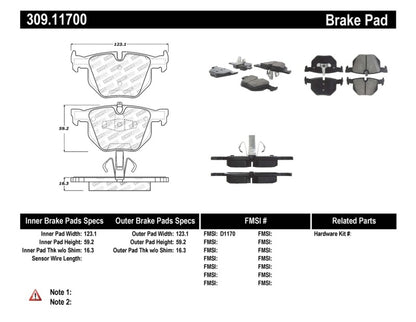 StopTech Performance 06 BMW 330 Series (Exc E90) / 07-09 335 Series Rear Brake Pads