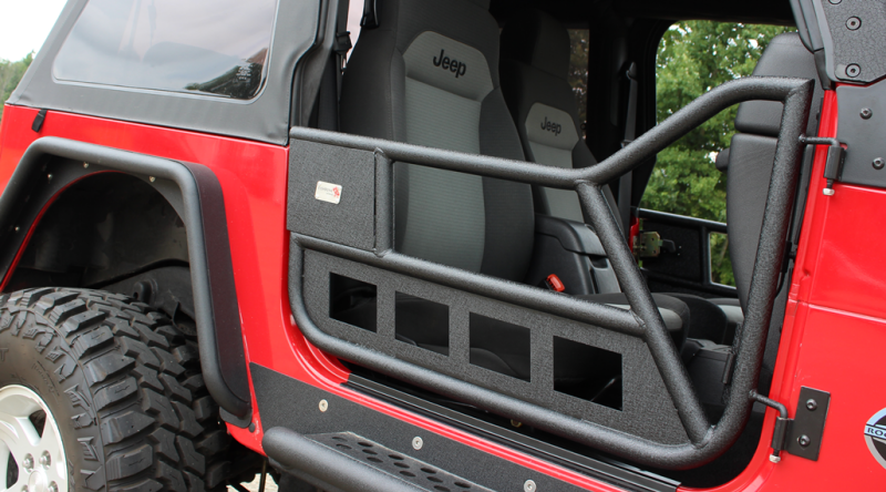 Fishbone Offroad 97-06 Jeep Wrangler TJ Front Tube Doors - Black Textured Powdercoat Steel