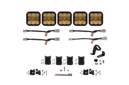 Diode Dynamics SS5 Pro Universal CrossLink 5-Pod Lightbar - Yellow Combo