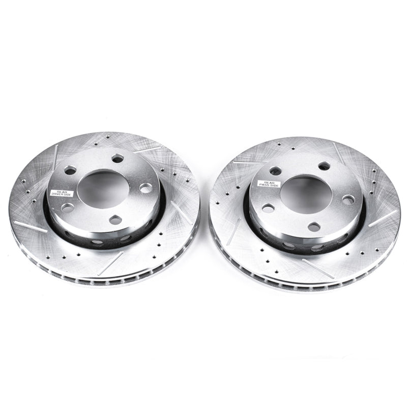 Power Stop 00-02 Audi S4 Rear Evolution Drilled & Slotted Rotors - Pair