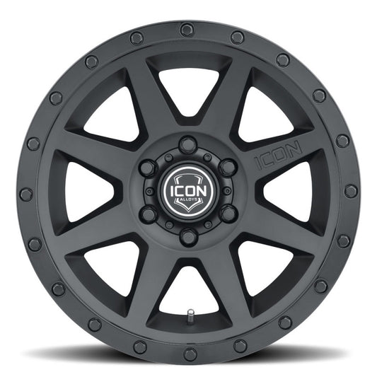 ICON Rebound 17x8.5 6x5.5 25mm Offset 5.75in BS 95.1mm Bore Double Black Wheel