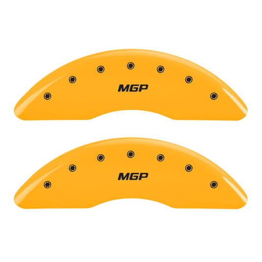 MGP 4 Caliper Covers Engraved Front & Rear MGP Yellow finish black ch