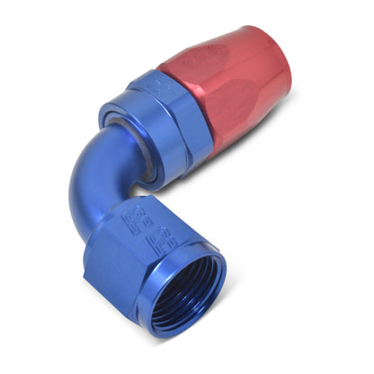 Russell Performance -10 AN Red/Blue 90 Degree Full Flow Hose End