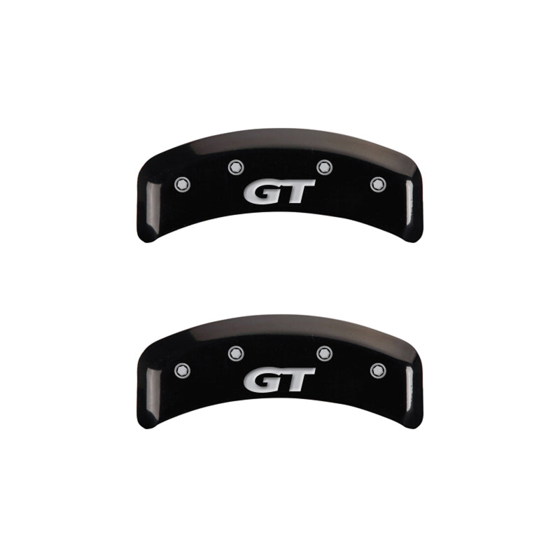 MGP 4 Caliper Covers Engraved Front Mustang Engraved Rear SN95/GT Black finish silver ch