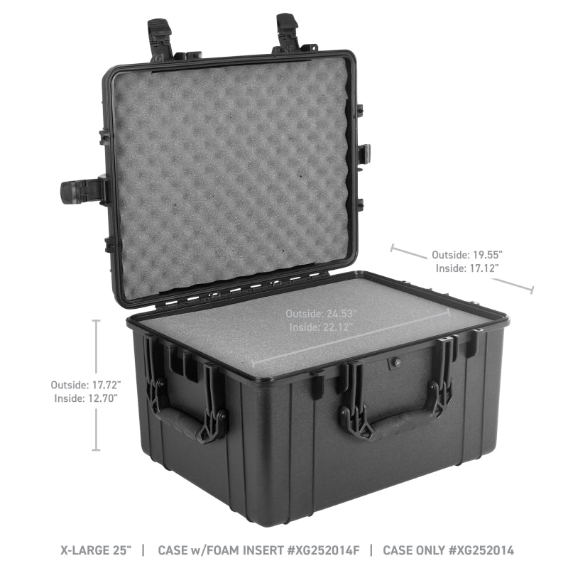 Go Rhino XVenture Gear Hard Case w/Foam - Extra Large 25in. / Lockable / IP67 - Tex. Blk