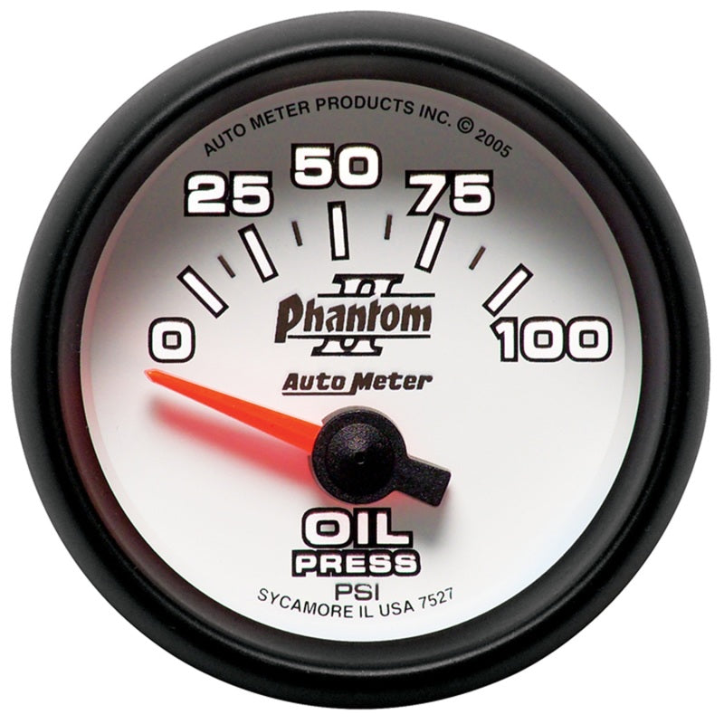 Autometer Phantom II 52mm Short Sweep Electronic 0-100psi Oil Pressure Gauge