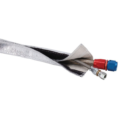 DEI Heat Shroud 3/4in I.D. x 3ft - Aluminized Sleeving - Hook and Loop Edge