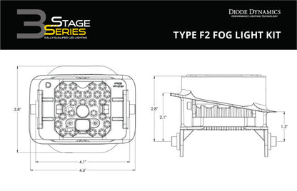 Diode Dynamics SS3 Max Type F2 Kit ABL - Yellow SAE Fog