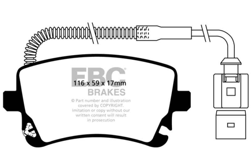 EBC 09-11 Audi A6 Quattro 3.0 Supercharged Ultimax2 Rear Brake Pads