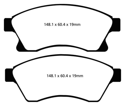 EBC 11+ Chevrolet Cruze 1.4 Turbo (10.9 inch front rotor) Greenstuff Front Brake Pads