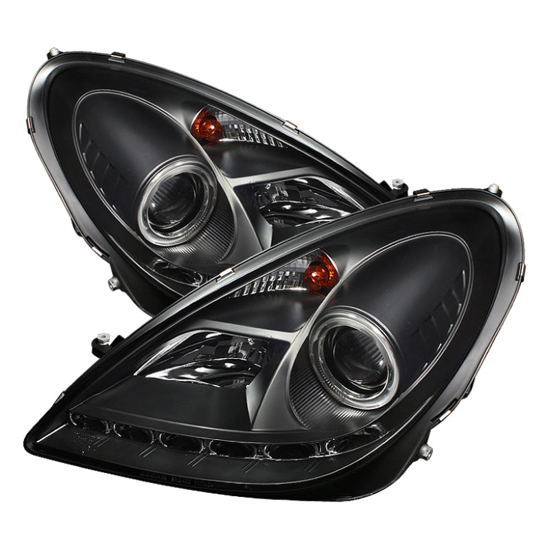 Spyder Mercedes Benz SLK 05-10 Projector Headlights Halogen Model- DRL Blk PRO-YD-MBSLK05-DRL-BK