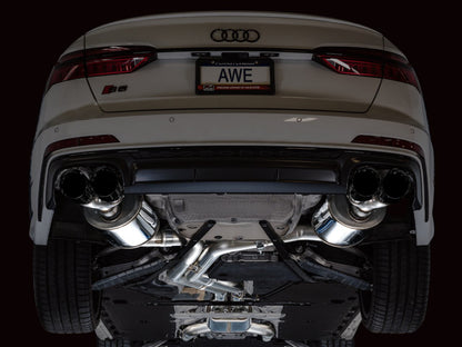 AWE Tuning 19-23 Audi C8 S6/S7 2.9T V6 AWD Touring Edition Exhaust - Diamond Black Tips - Precision R