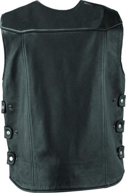 River Road Plains Leather Vest Black - Small