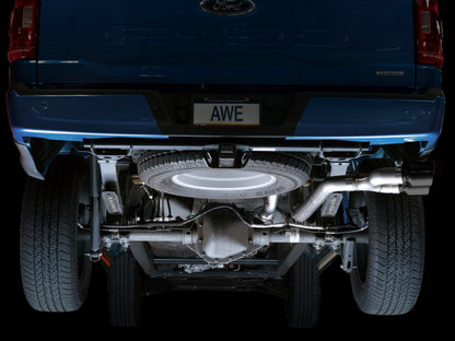 AWE 0FG 21+ Ford F150 Dual Side Exit Cat-Back Exhaust - 4.5in Diamond Black Tips - Precision R