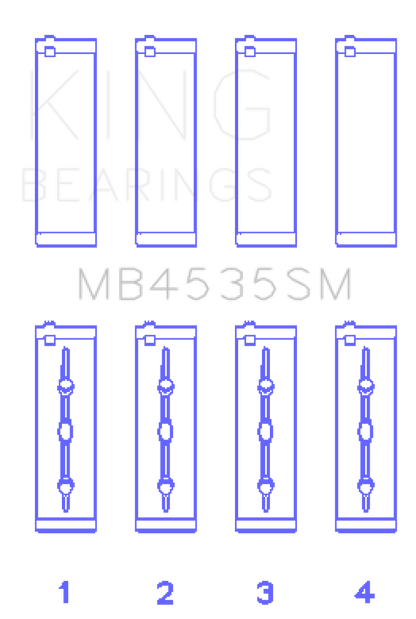 King Mercedes M276 V6 (Size STD) Main Bearing Set