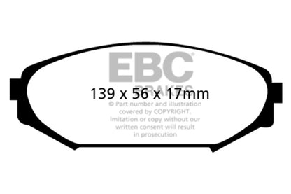 EBC 00-02 Acura MDX 3.5 Ultimax2 Front Brake Pads