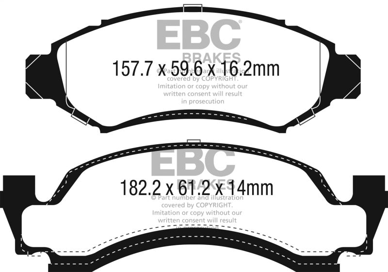 EBC 1974 AMC Ambassador 5.0L Ultimax2 Front Brake Pads