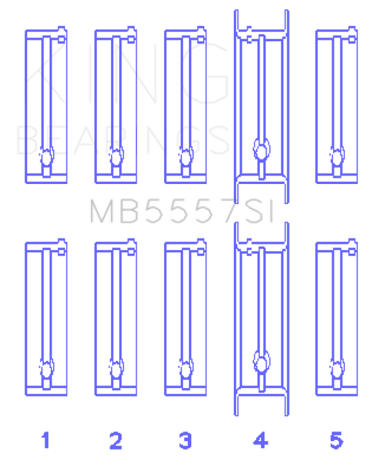 King Engine Bearings ChevrolET 121Ci/Ln2 134Ci (Size +0.75mm) Main Bearing Set