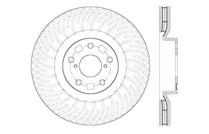 StopTech 12-15 Lexus IS350 Cross Drilled Right Front Rotor