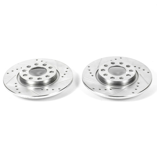 Power Stop 15-17 Chrysler 200 Rear Evolution Drilled & Slotted Rotors - Pair