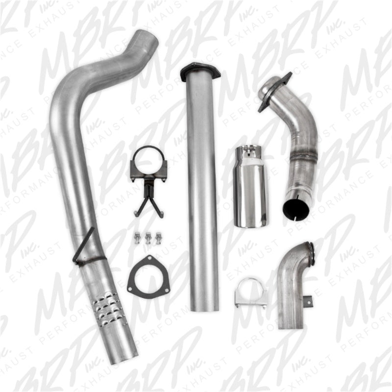 MBRP 11-14 Ford 6.7L F-250/350/450 4in Filter Back Single Side Exit Alum and Down Pipe Exhaust