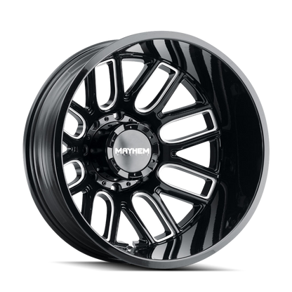 Mayhem 8107D Cogent Dually 22x8.25 / 8x200 BP / -192mm Offset / 142mm Hub Blk w/ Milled Spokes Wheel