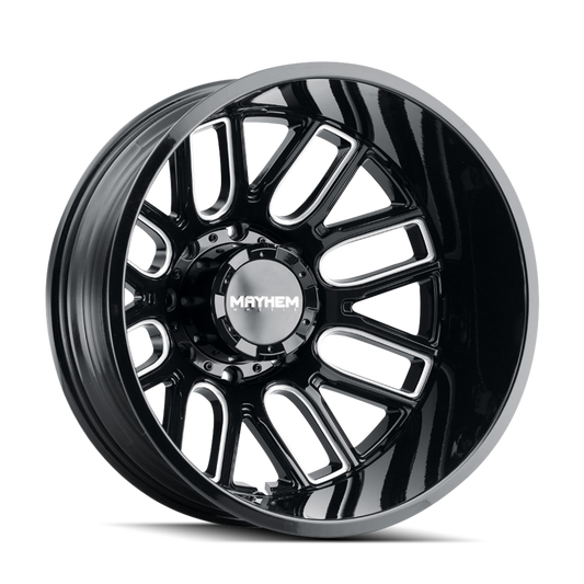 Mayhem 8107D Cogent Dually 20x8.25/8x210 BP/-232mm Offset/154.2mm Hub Black w/ Milled Spokes Wheel