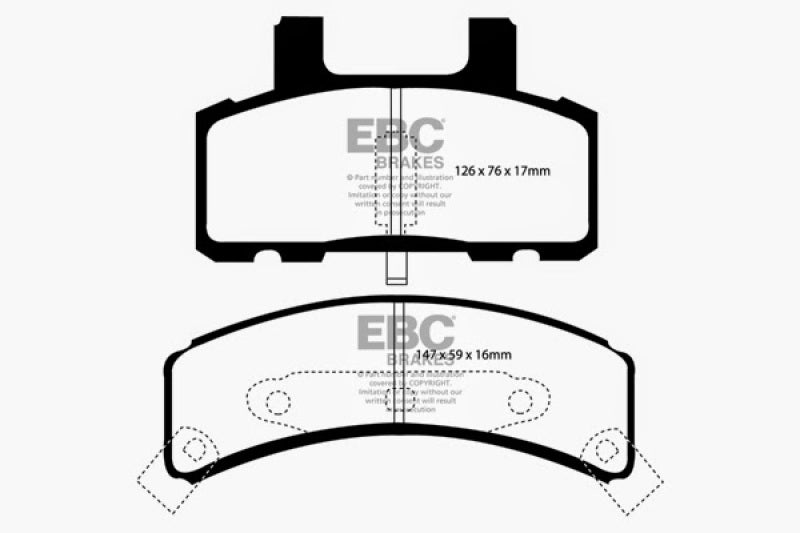 EBC 97-99 Cadillac Deville 4.6 (Rear Drums) Ultimax2 Front Brake Pads