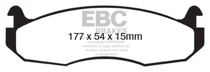 EBC 99-03 Am General H1  12100 GVW Greenstuff Front Brake Pads