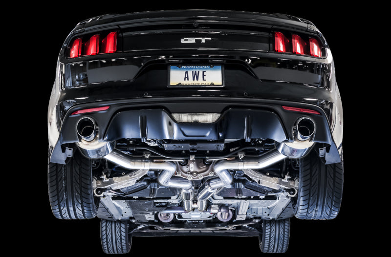 AWE Tuning S550 Mustang GT Cat-back Exhaust - Touring Edition (Chrome Silver Tips) - Precision R