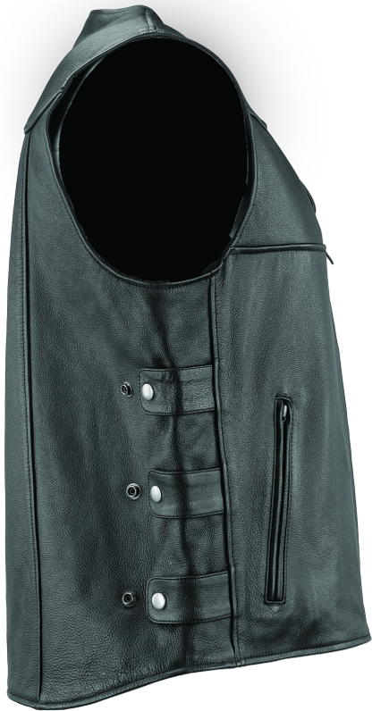 River Road Plains Leather Vest Black - Small