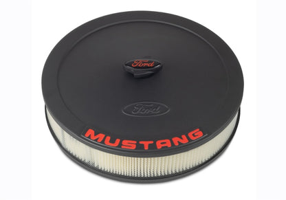 Ford Racing Air Cleaner Kit - Black Crinkle Finish w/ Red Mustang Emblem