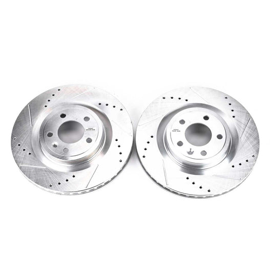 Power Stop 11-14 Ford Mustang Front Evolution Drilled & Slotted Rotors - Pair