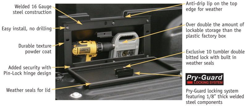 Tuffy Toyota Tacoma Truck Bed Security Lockbox