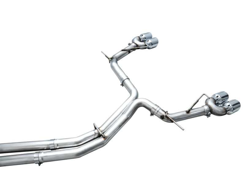 AWE Tuning 19-23 Audi C8 S6/S7 2.9T V6 AWD Track Edition Exhaust - Chrome Silver Tips - Precision R